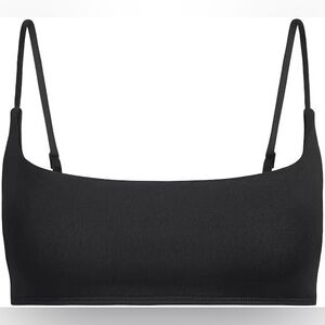 SKIMS Black Square Neck Scoop Bikini Top